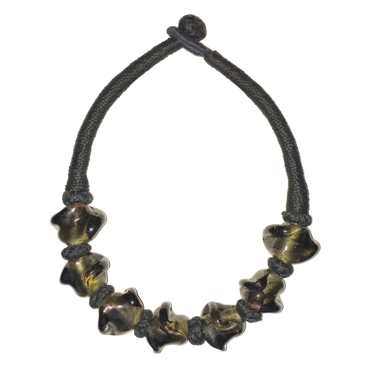 Statement Black Gold Glass Choker Length :45cm1