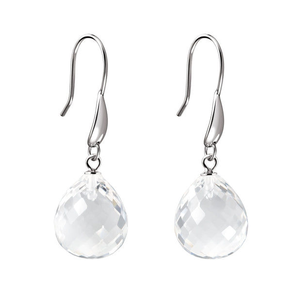 Statement Natural Rock Crystal and Sterling Silver Drop Earrings - Franki Baker Jewellery
