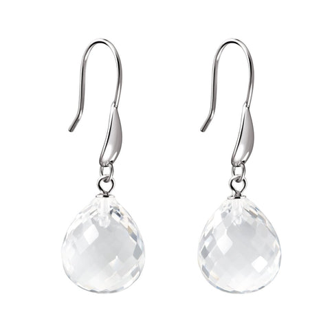 Statement Natural Rock Crystal and Sterling Silver Drop Earrings - Franki Baker Jewellery