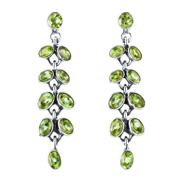 Statement Peridot Gemstones & 925 Sterling Silver Drop Earrings - Franki Baker Jewellery
