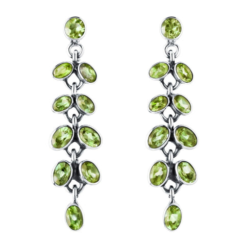 Statement Peridot Gemstones & 925 Sterling Silver Drop Earrings - Franki Baker Jewellery