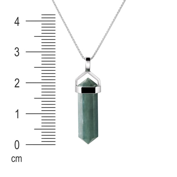 Sterling Silver Kyanite Gemstone Double Point Pendant Necklace