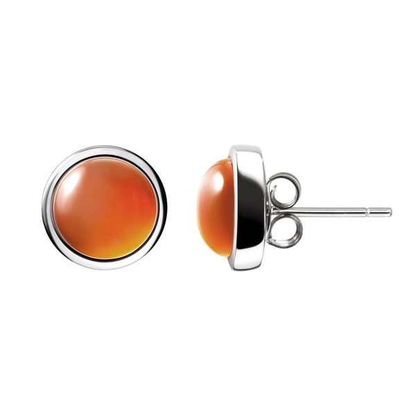 Sterling Silver & Natural Carnelian Gemstone Stud Earrings - Franki Baker Jewellery