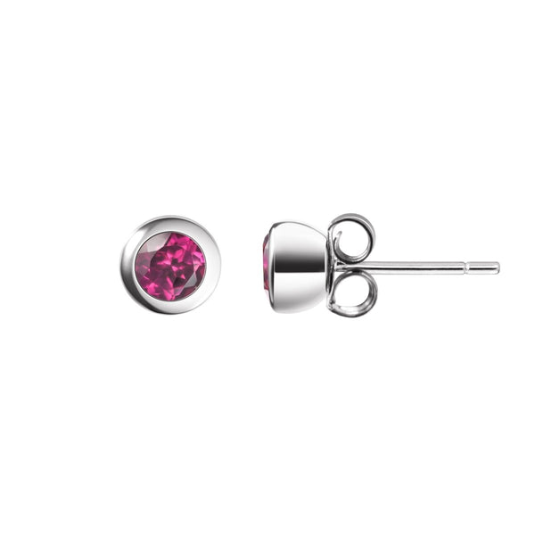 Sterling Silver & Natural Facetted Rhodolite Garnet Gemstone Stud Earrings - Franki Baker Jewellery