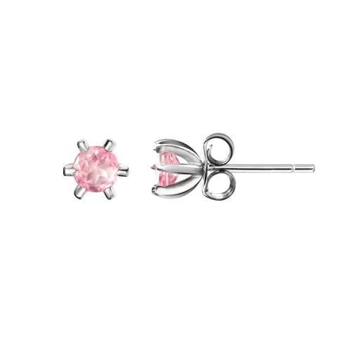 Sterling Silver Pink Facetted Tourmaline Gemstone Stud Earrings - Franki Baker Jewellery