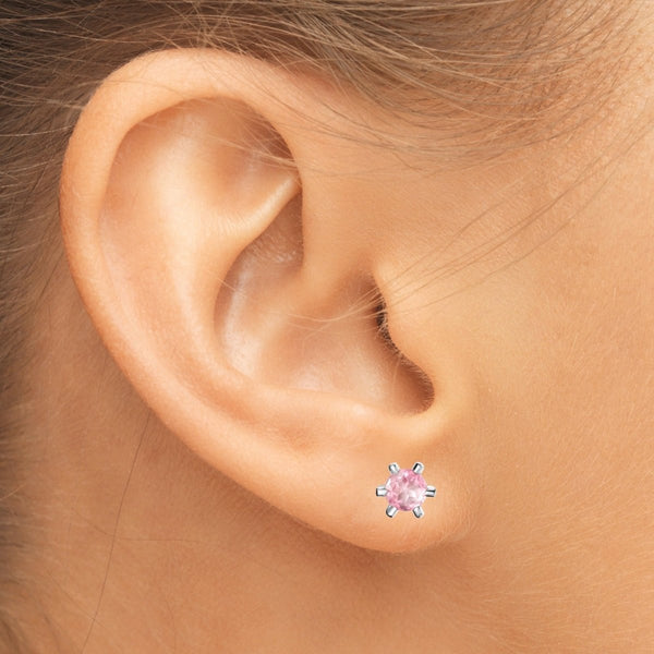 Pink Tourmaline Stud Earrings. Grade AAA.