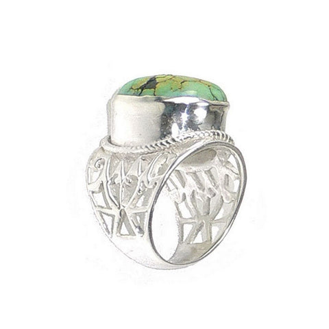 Turquoise and Sterling Silver Cocktail Ring - UK Size O - Franki Baker Jewellery