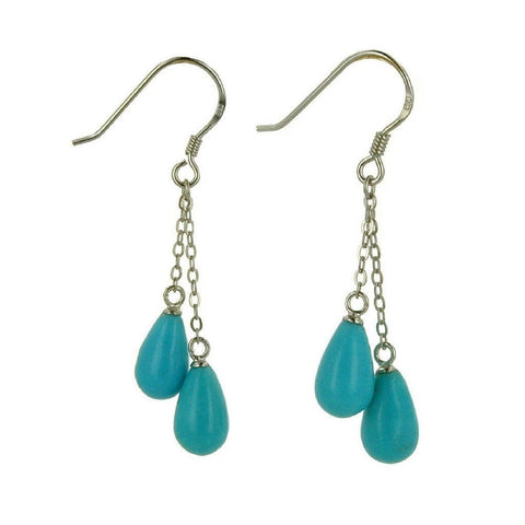 Turquoise and Sterling Silver Dangle Earrings - Franki Baker Jewellery