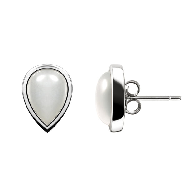 White Moonstone & Sterling Silver Stud Earrings - Franki Baker Jewellery