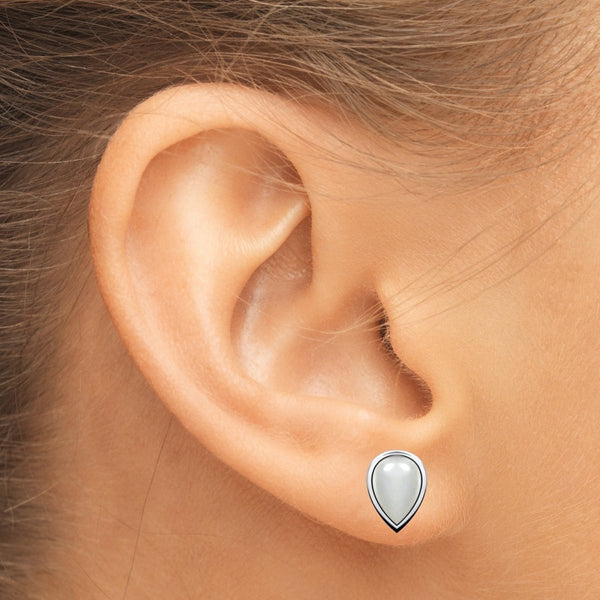 White Moonstone & Silver Earrings