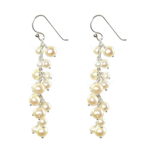 White Pearl and Sterling Silver Drop Earrings - Franki Baker Jewellery