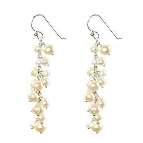 White Pearl and Sterling Silver Drop Earrings - Franki Baker Jewellery